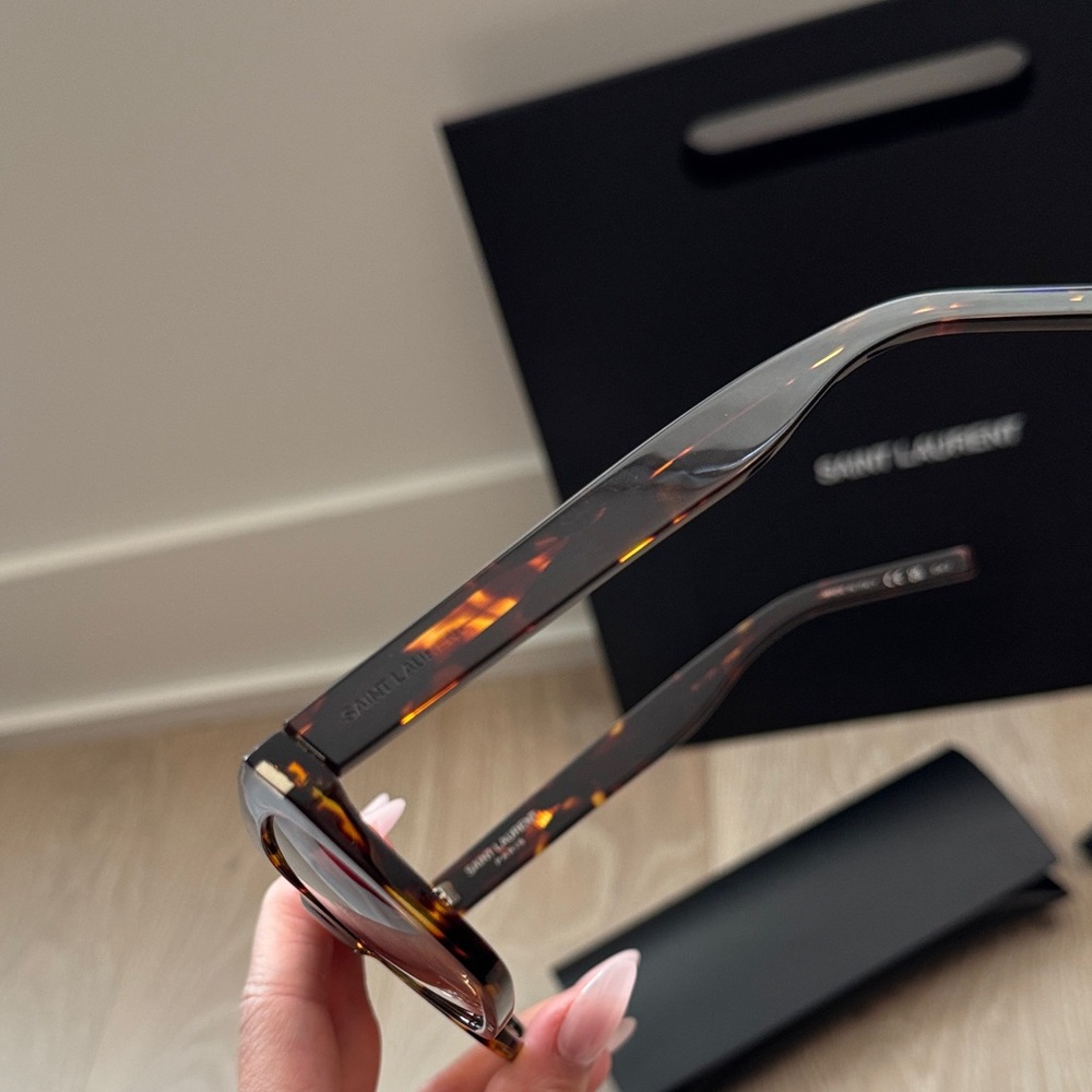Saint Laurent Tortoise Shell Sunglasses - Picture 7 of 8